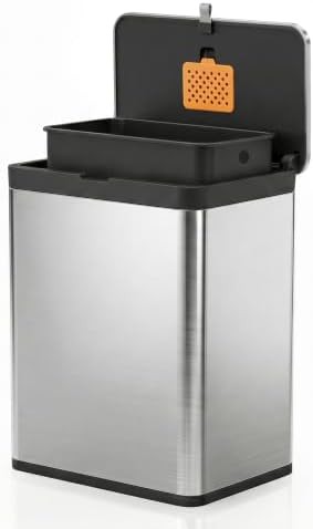 Hanging stainless steel kitchen compost bin