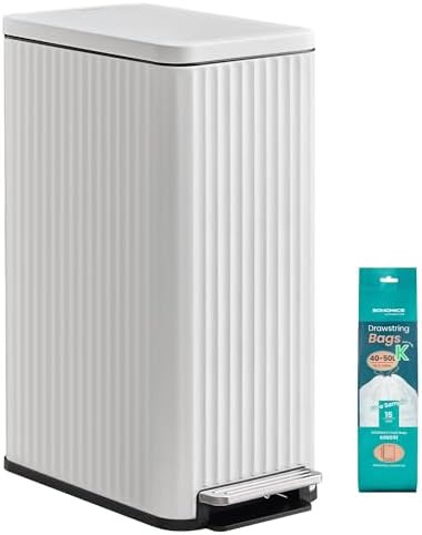 Narrow stainless steel pedal 13 gallon bin
