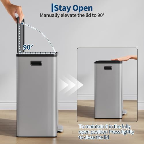 Dual recycling stainless steel pedal bin — photo 4
