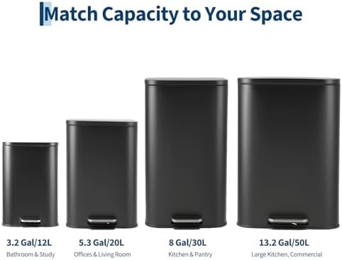 Compact stainless steel rectangular step trash can — photo 4