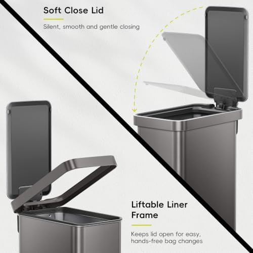 Hudson slim gunmetal gray stainless steel bin — photo 3