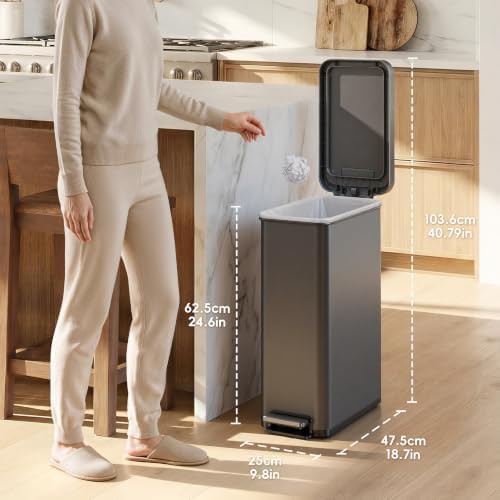 Hudson slim gunmetal gray stainless steel bin — photo 4