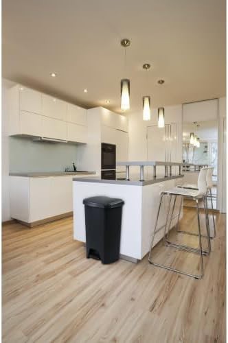 Black Plastic Step Kitchen Trash Can — photo 5