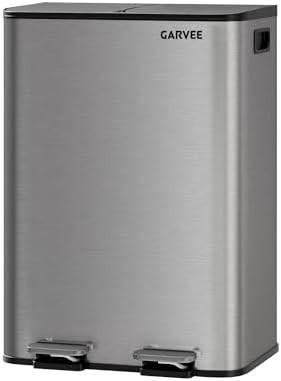 Matte grey dual recycling kitchen bin