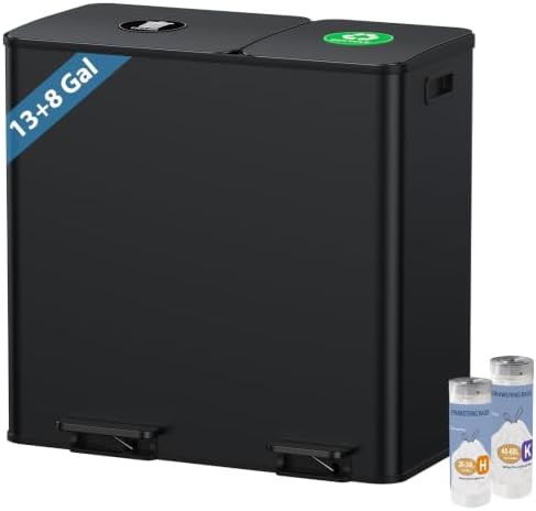Lovewind dual rectangular black trash can