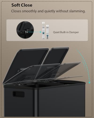 Lovewind dual rectangular black trash can — photo 4
