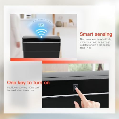 Slim black touchless 13 gallon bin — photo 4