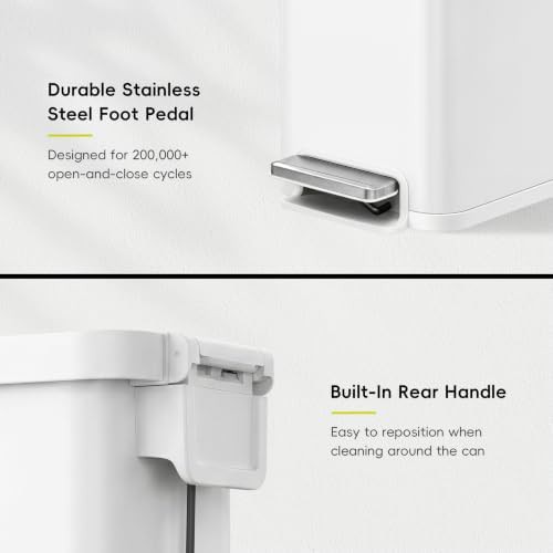 Hudson slim matte white stainless steel bin — photo 5