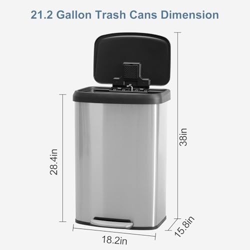 Large 80 Liter Stainless Step Bin — photo 5