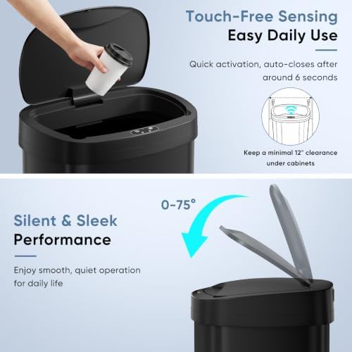 Black Motion Sensor 13 Gallon Bin — photo 5
